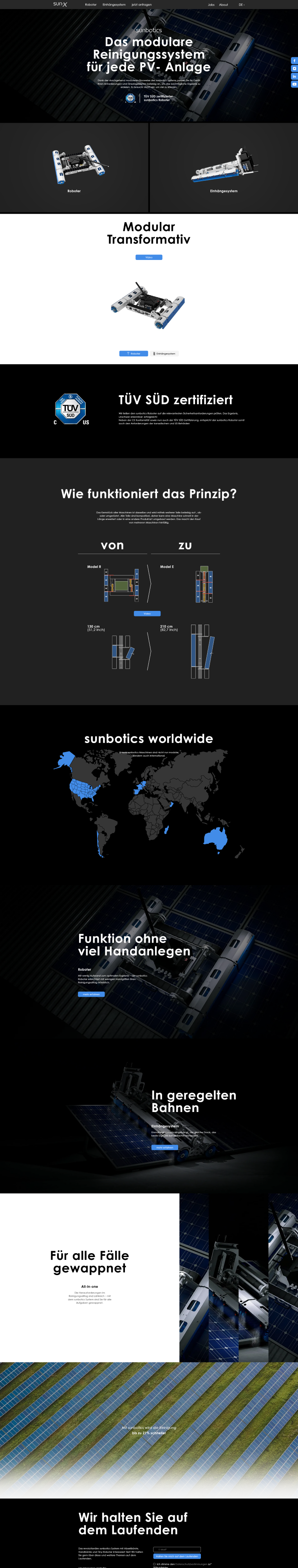 Sunbotics Webseite komplett Screenshot