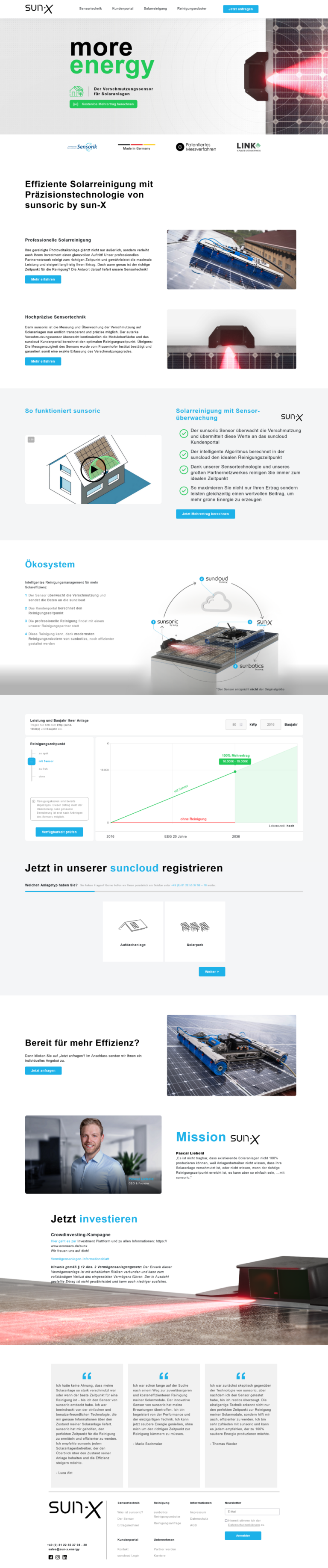 sun-X Webseite komplett Screenshot